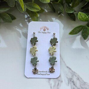 NEW St. Patrick's Day Shamrock  Polymer Clay Dangle Earrings
